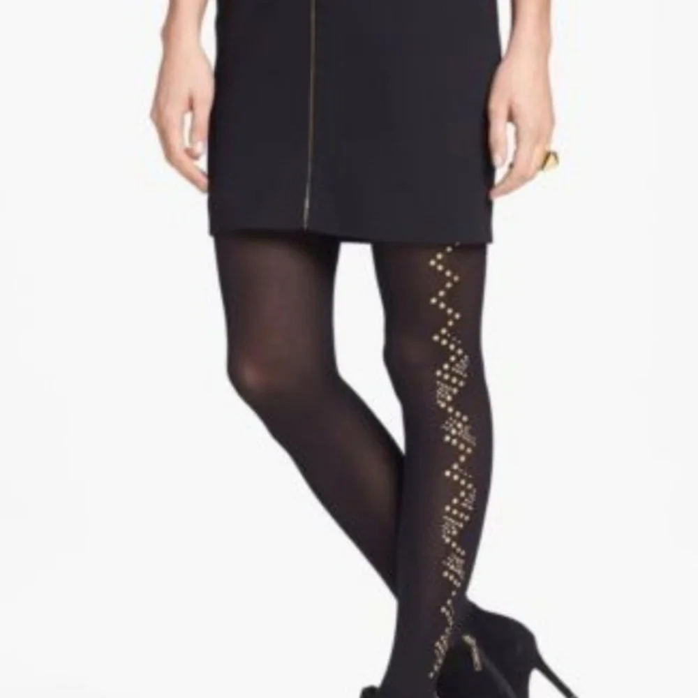 PRETTY POLLY Pretty Glitzy Embellished Tights BLACK OS NWT